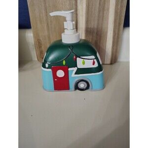 Christmas Travel Trailer Lotion Soap Bathroom Pump Holiday Decorated Trailer NEW
